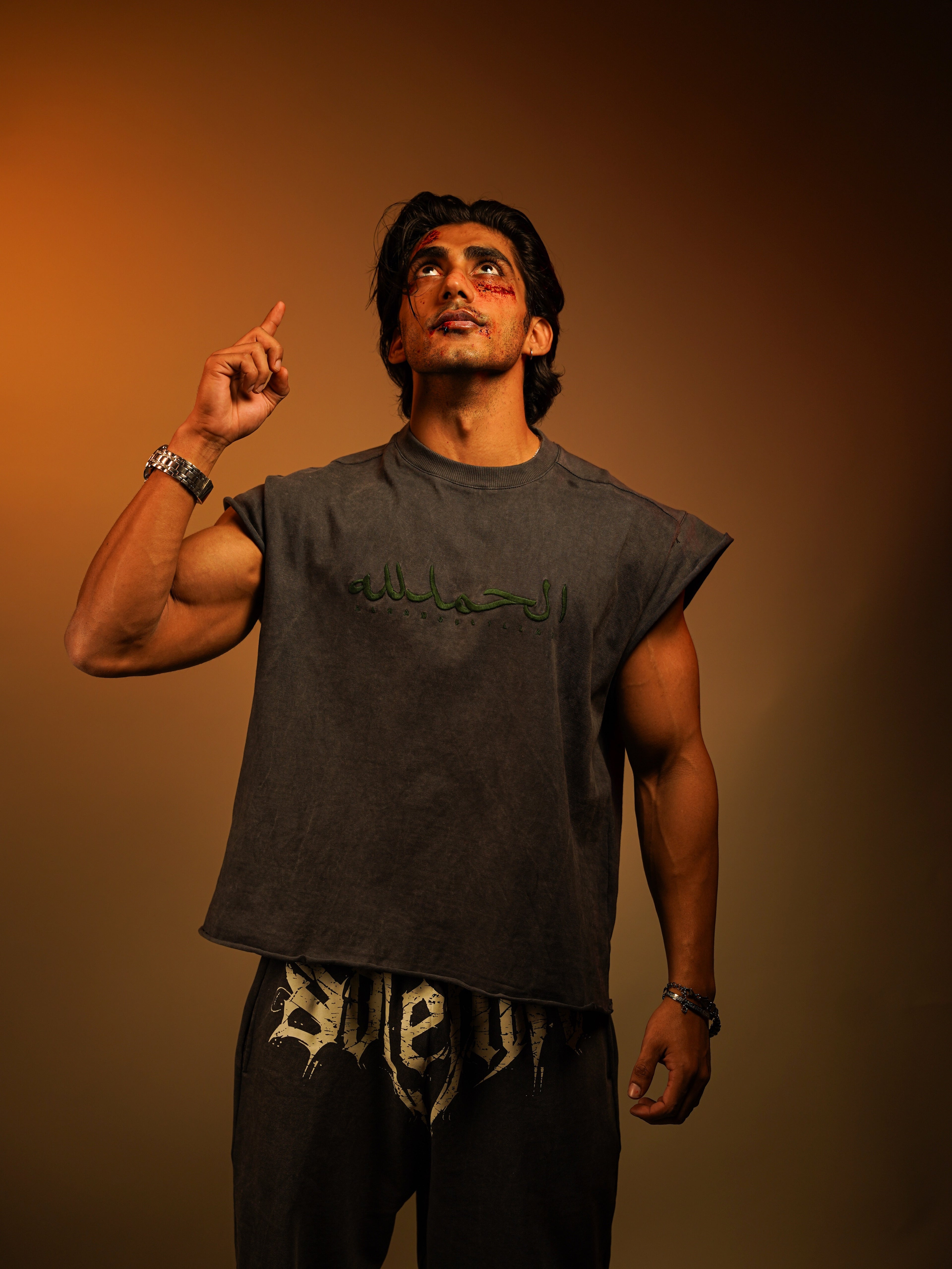 ALHAMDULILLAH EMBROIDERED Sleeveless oversize boxy fit T SHIRT