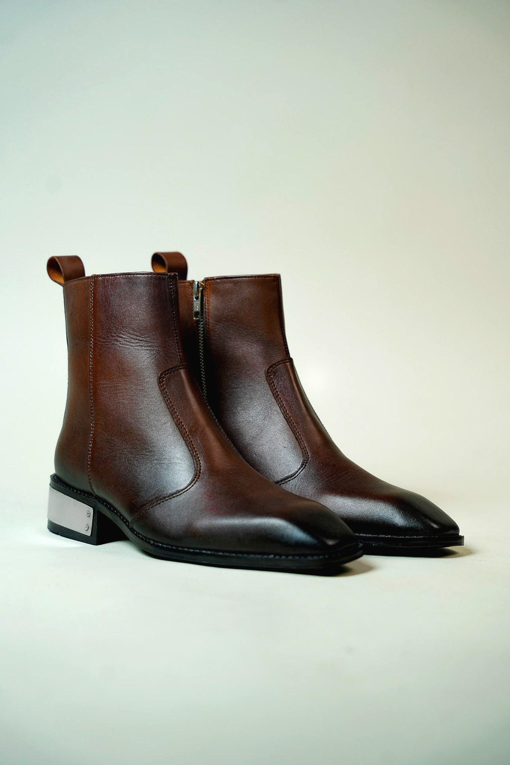 Scarface CHEALSEA Square toe (ITALIAN leather BOOTS)WITH STEEL