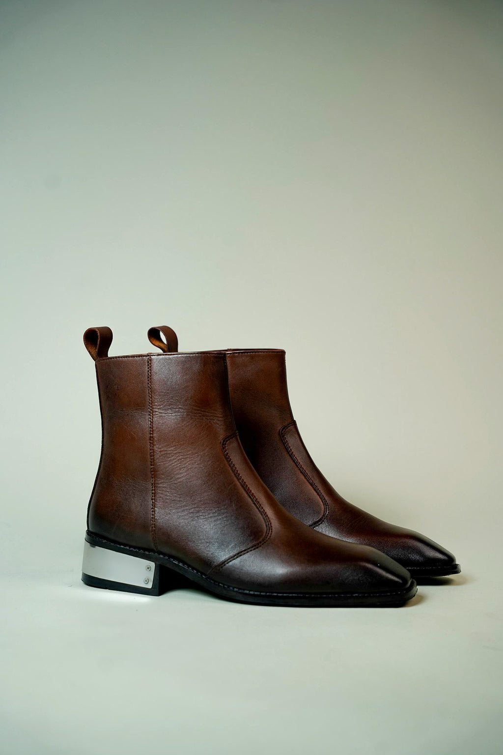 Scarface CHEALSEA Square toe (ITALIAN leather BOOTS)WITH STEEL