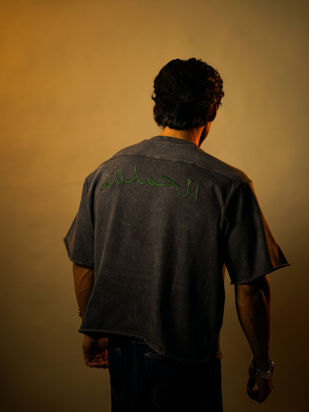 ALHAMDULILLAH EMBROIDERED half Sleeves oversize boxy fit T SHIRT