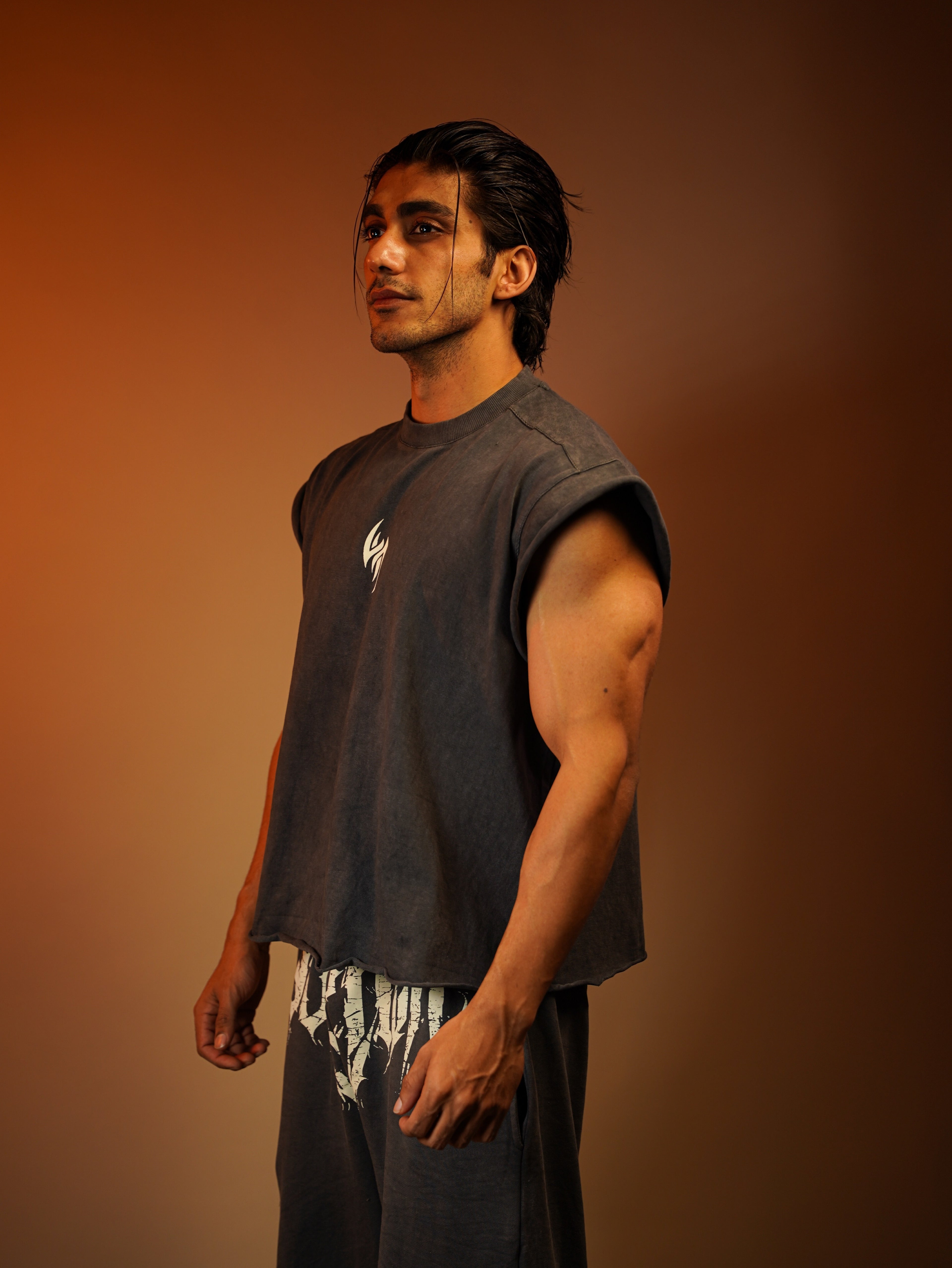 SOLEMN GRUNGE ACID WASH SIGILISM BACK PRINT CROP T-SHIRT