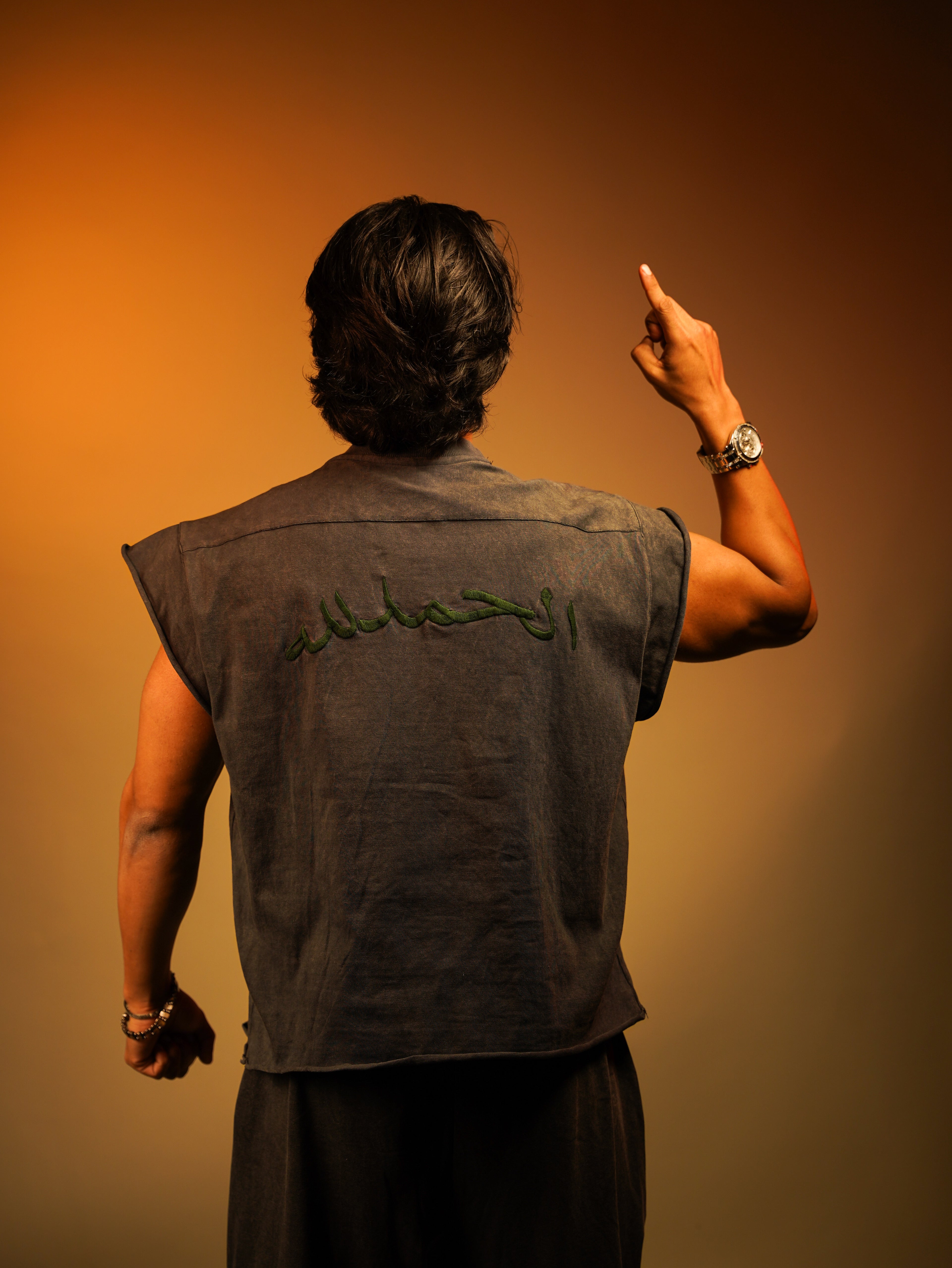 ALHAMDULILLAH EMBROIDERED Sleeveless oversize boxy fit T SHIRT