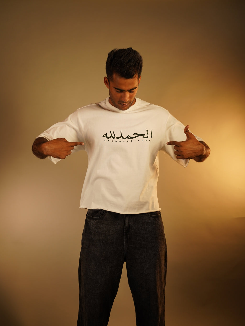 ALHAMDULILLAH EMBROIDERED half Sleeves oversize boxy fit T SHIRT