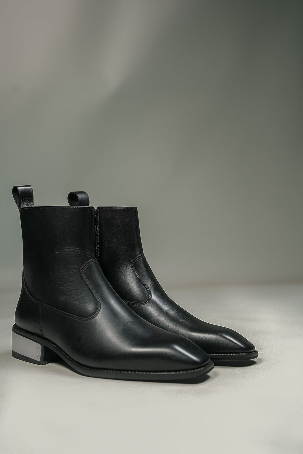 Scarface CHEALSEA Square toe (ITALIAN leather BOOTS)WITH STEEL