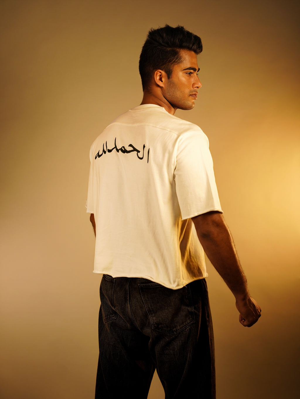 ALHAMDULILLAH EMBROIDERED half Sleeves oversize boxy fit T SHIRT