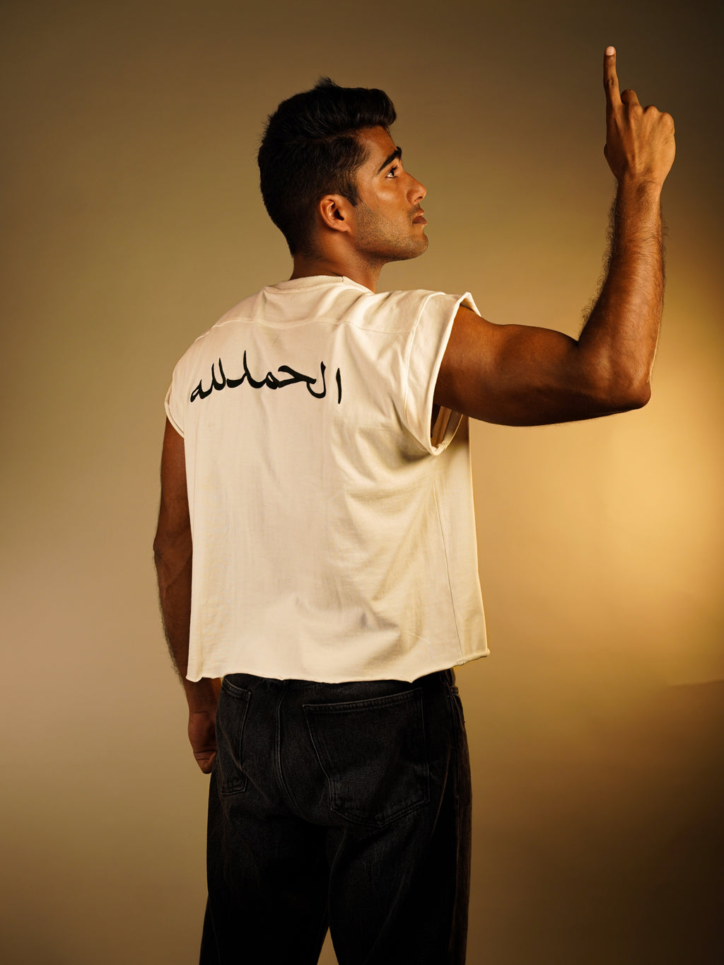 ALHAMDULILLAH EMBROIDERED Sleeveless oversize boxy fit T SHIRT