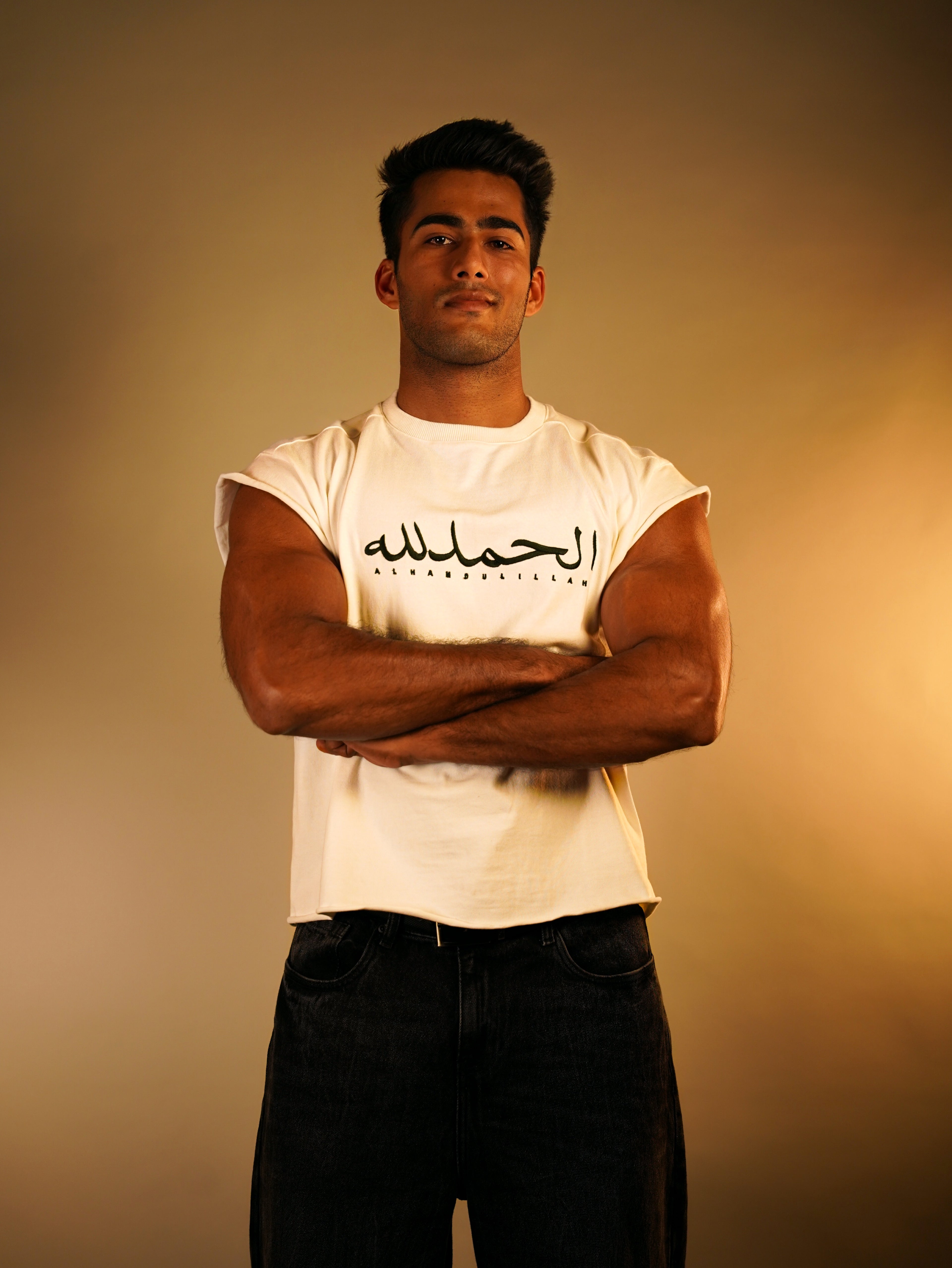 ALHAMDULILLAH EMBROIDERED Sleeveless oversize boxy fit T SHIRT