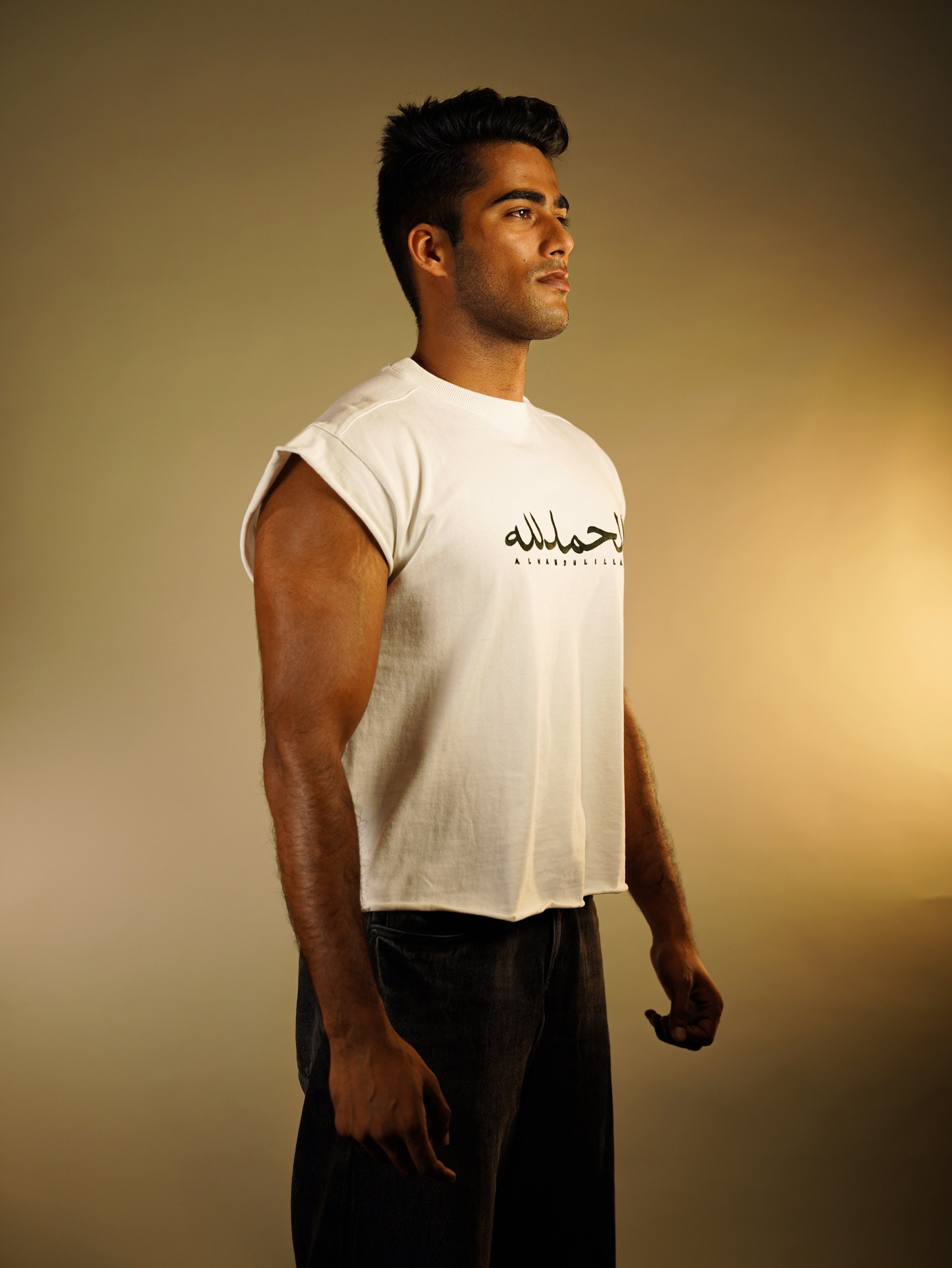 ALHAMDULILLAH EMBROIDERED Sleeveless oversize boxy fit T SHIRT
