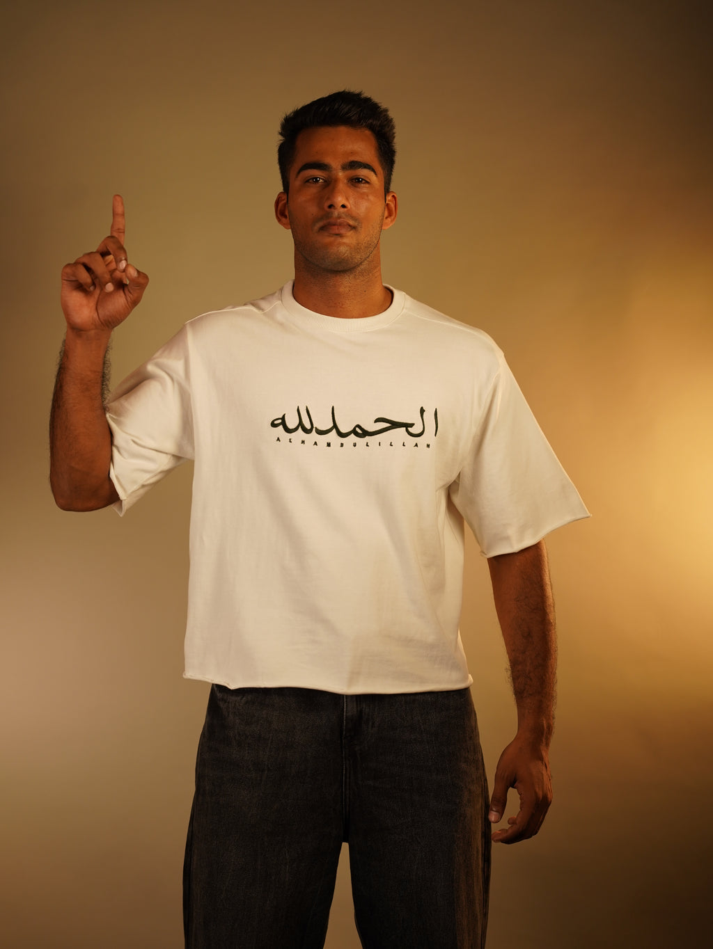 ALHAMDULILLAH EMBROIDERED half Sleeves oversize boxy fit T SHIRT