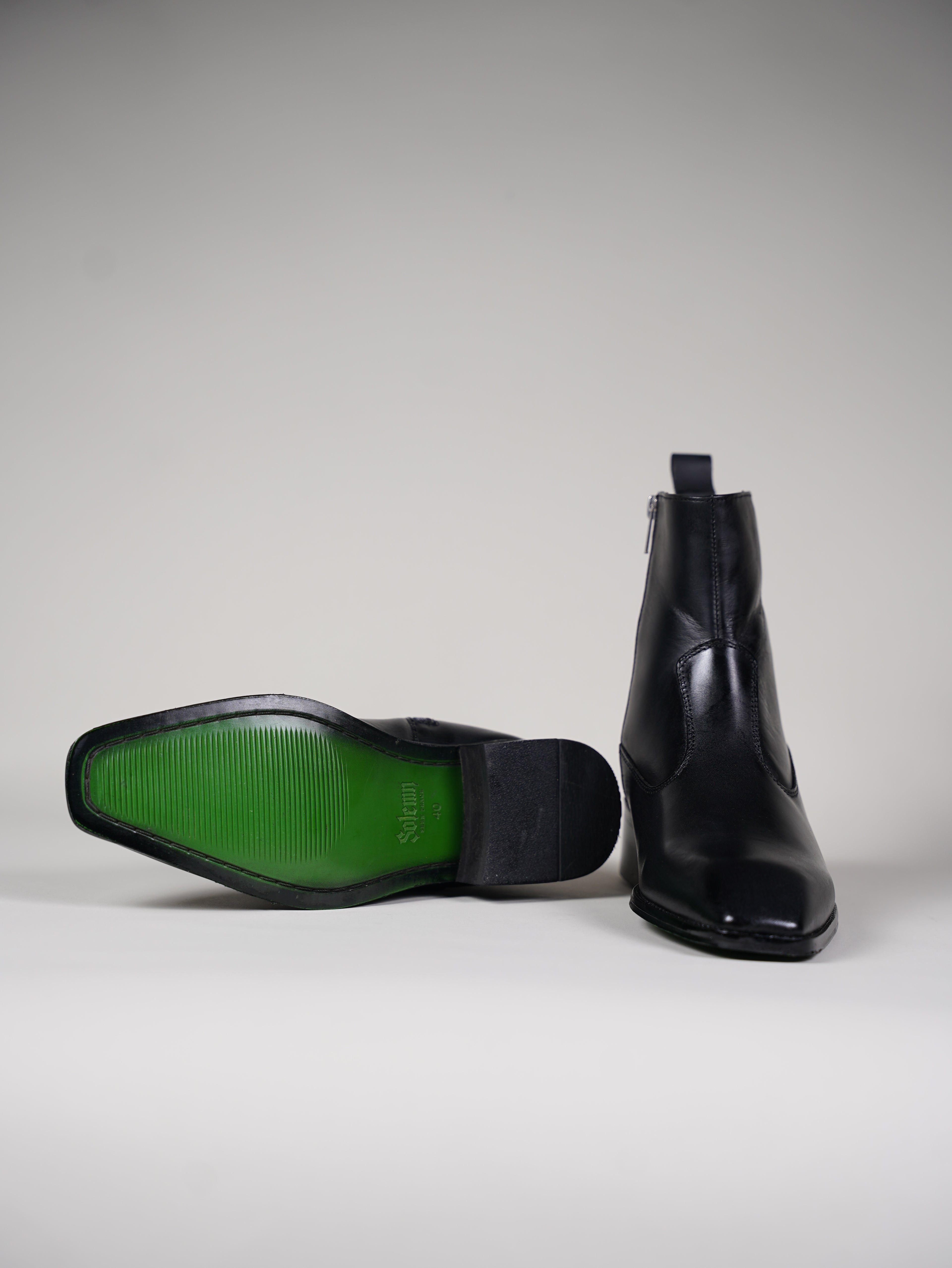 Scarface CHEALSEA Square toe (ITALIAN leather BOOTS)WITH STEEL