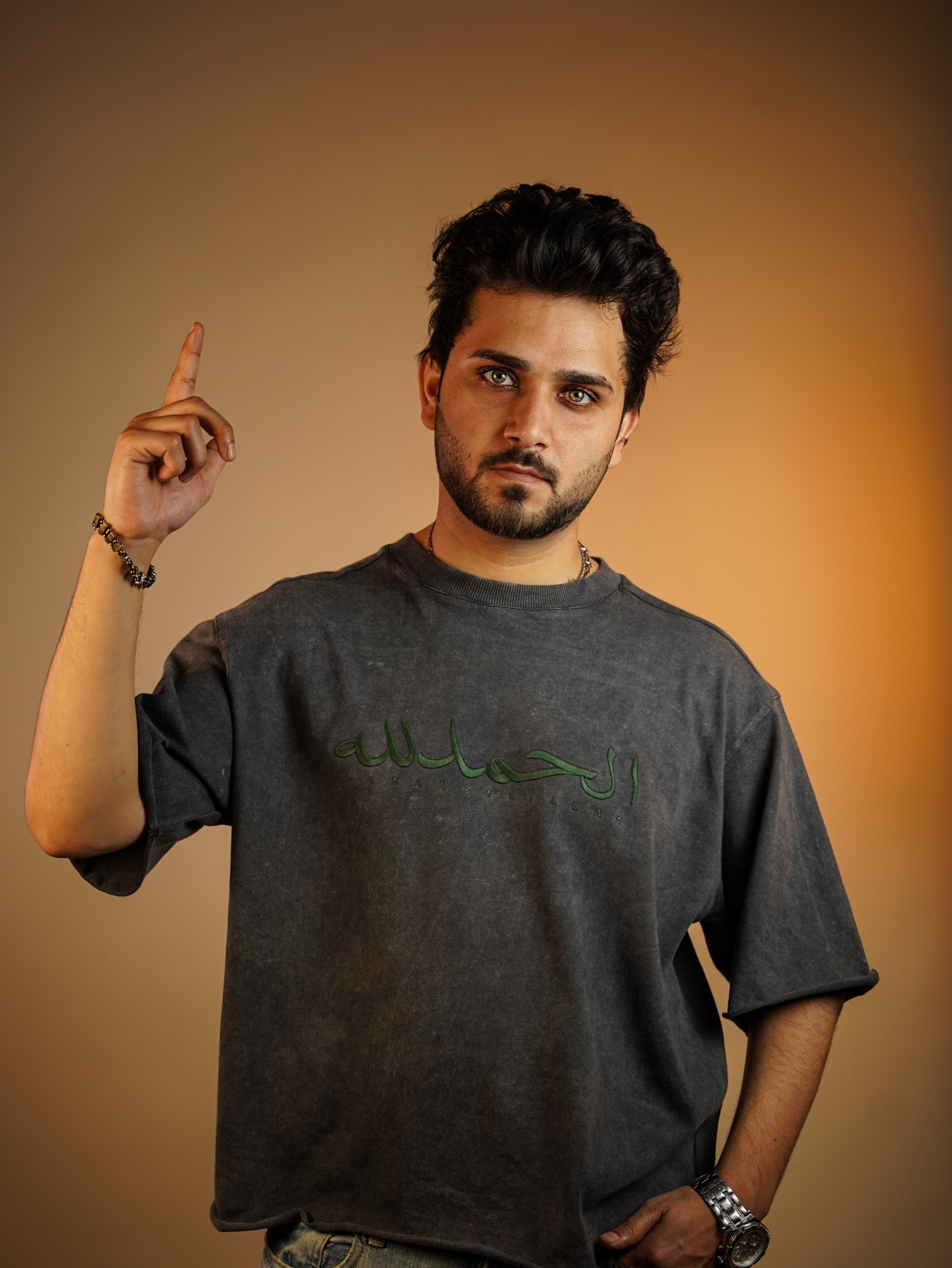 ALHAMDULILLAH EMBROIDERED half Sleeves oversize boxy fit T SHIRT